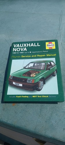 Haynes vauxhall nova 1983 - vauxhall,